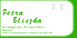 petra bliszka business card